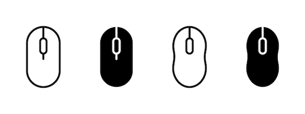 Rounded computer mouse icon Click button symbol Scroll sign illustration