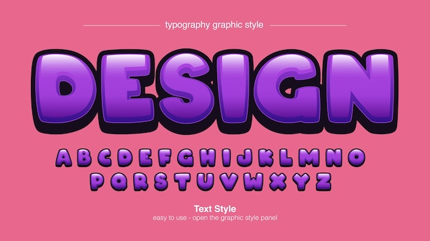 Rounded dark purple cartoon typography