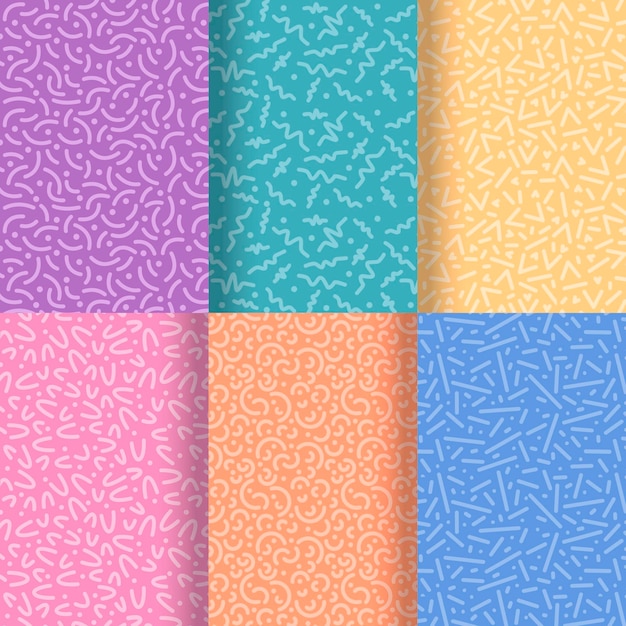 Vector rounded lines pattern collection