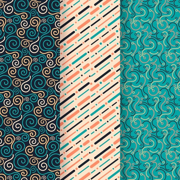 Collezione di pattern di linee arrotondate