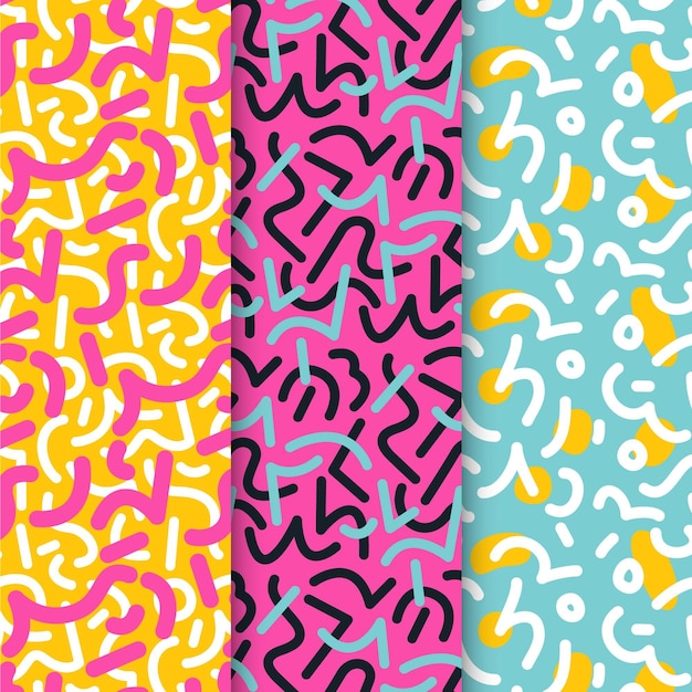 Vector rounded lines pattern collection