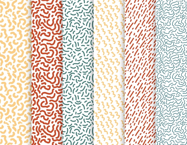 Collezione di pattern di linee arrotondate