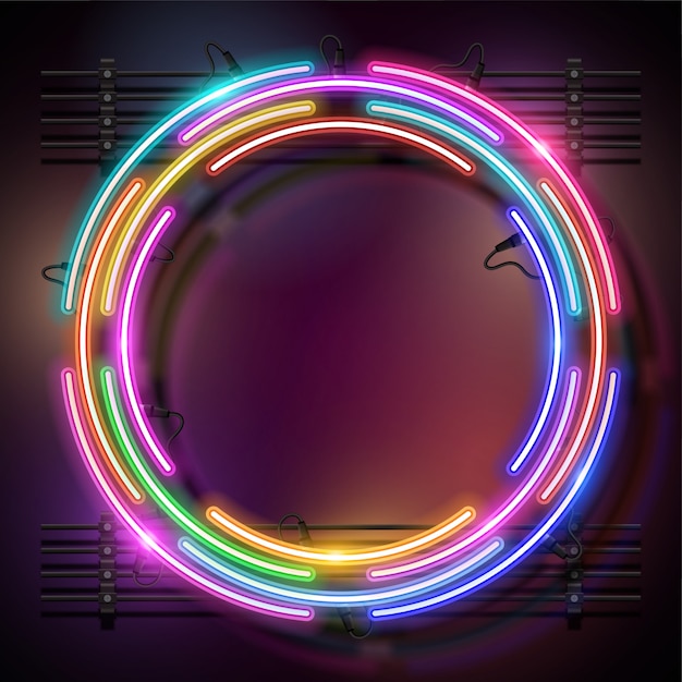 Rounded neon background.