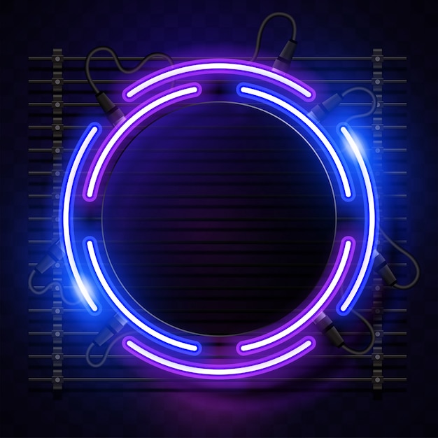 Vector rounded neon banner.