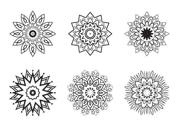 Rounded ornamental vector mandala design pack