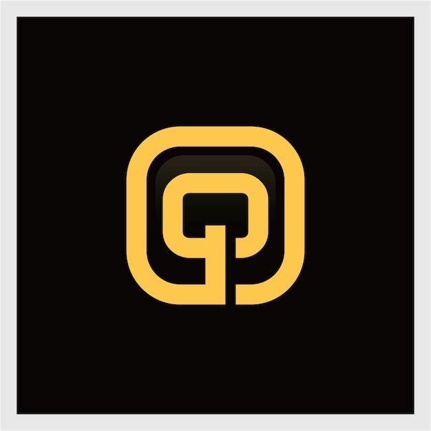 rounded rectangle letter q logo vector illustration