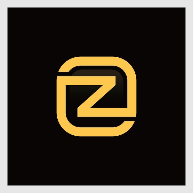 rounded rectangle letter z logo vector illustration