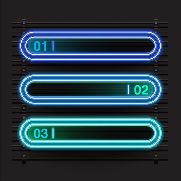 Design di banner al neon rettangolo arrotondato