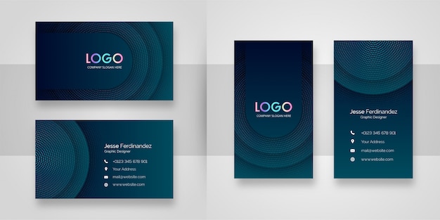 Rounded shape dark luxury business card template