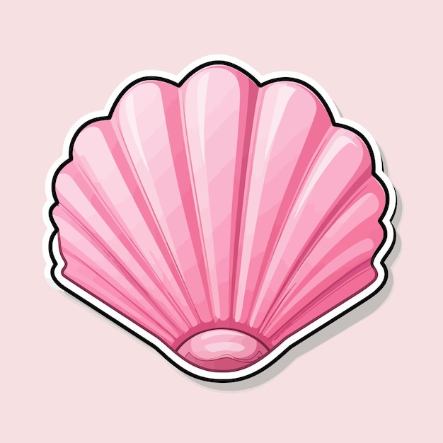 Vector rounded sticker pink shell