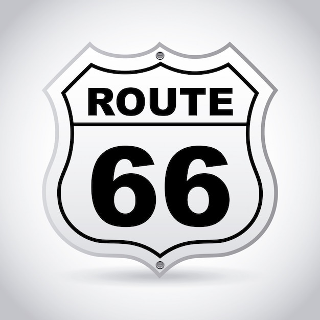 Route 66 label over gray background vector illustration