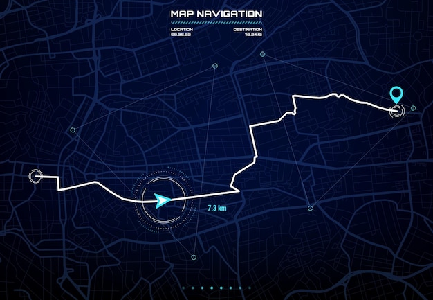 route dashboard with city map navigation interface