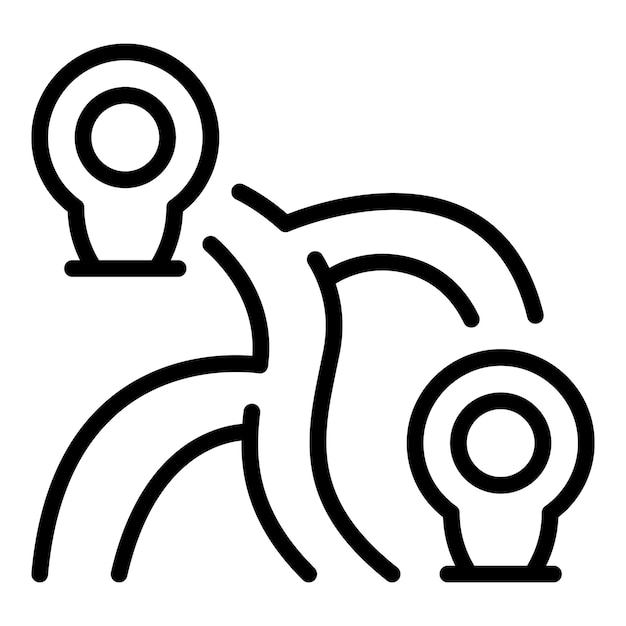 Route store icon outline vector Map shop Marker destination