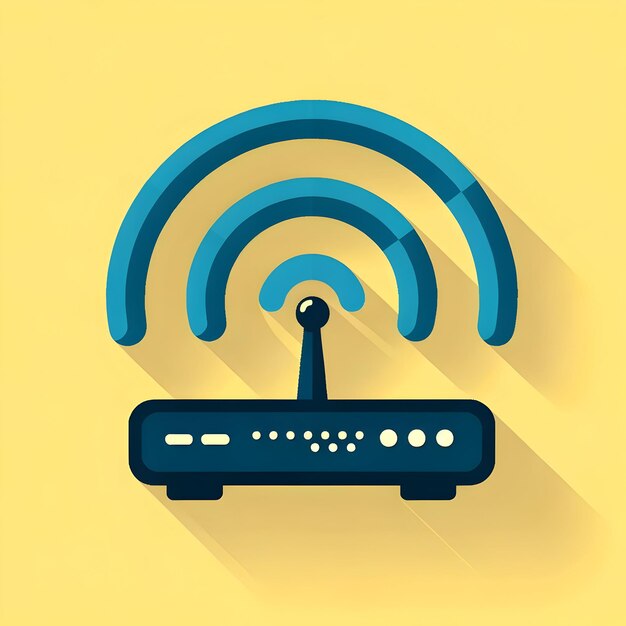 Router Emitting WiFi Signals Vector Design