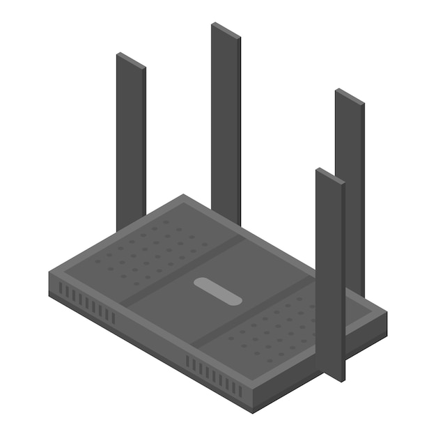 Router icon Isometric of router vector icon for web design isolated on white background