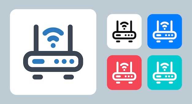 Router icon vector illustration line outline icons
