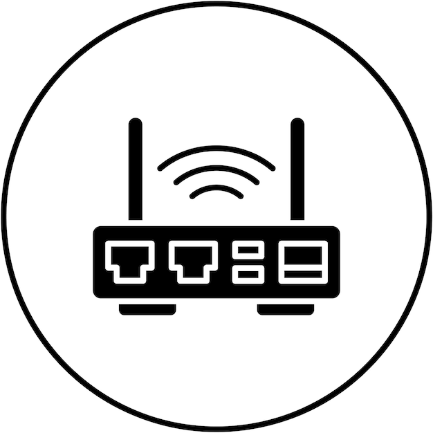 ルーターアイコンのベクトル画像を電子デバイスに使用できます