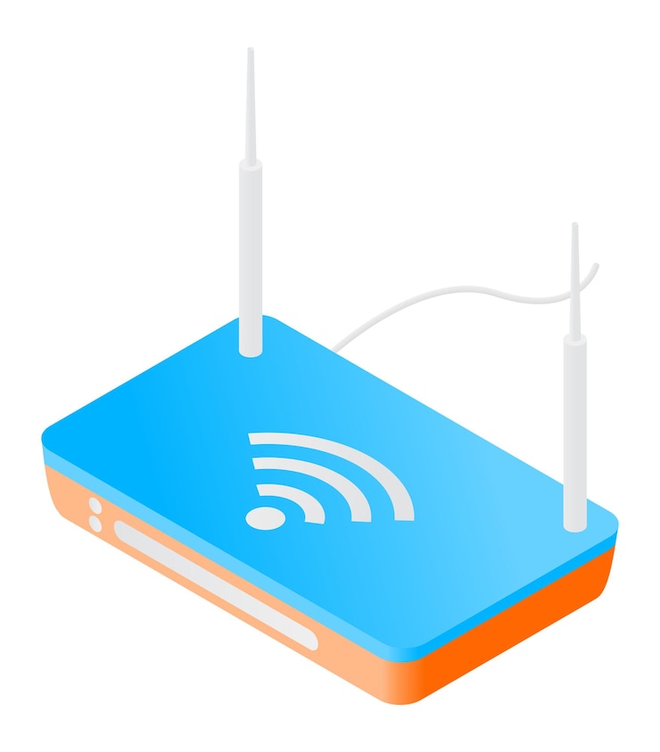Vector a router internet centre of isometric style