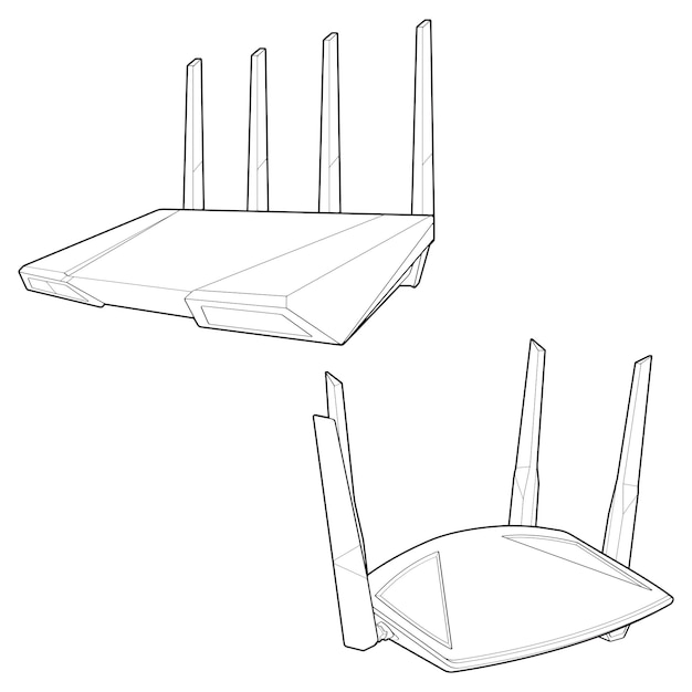 Router line art vector Line art vector isolated on white background for coloring book