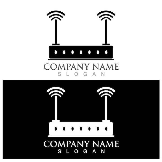 Logo del router e modello vettoriale