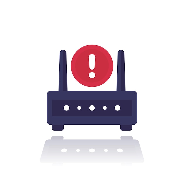 Vector router modem error icon flat vector