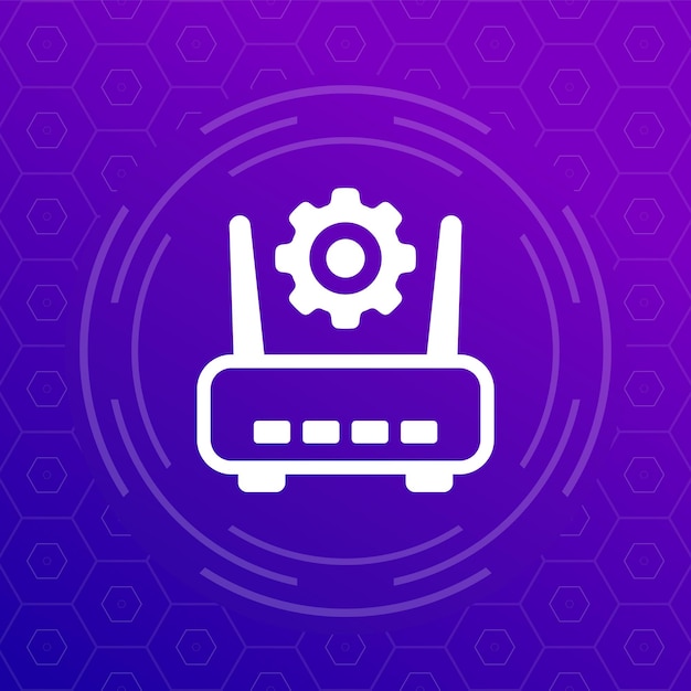 Vector router, modem settings icon for apps and web