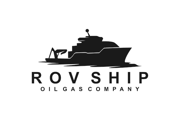 Vector rov remotely operated underwater vehicle ship silhouette icon symbol