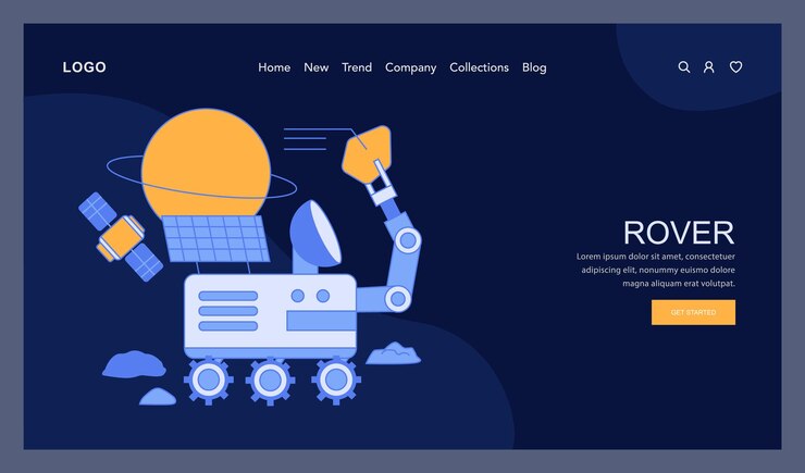 Vector rover exploration concept robotic technology for planetary surface analysis a depiction of space