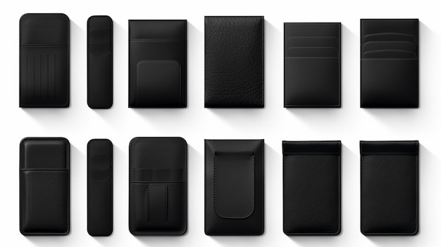 Vector a row of black and white cases with the words  the brand name  on the bottom