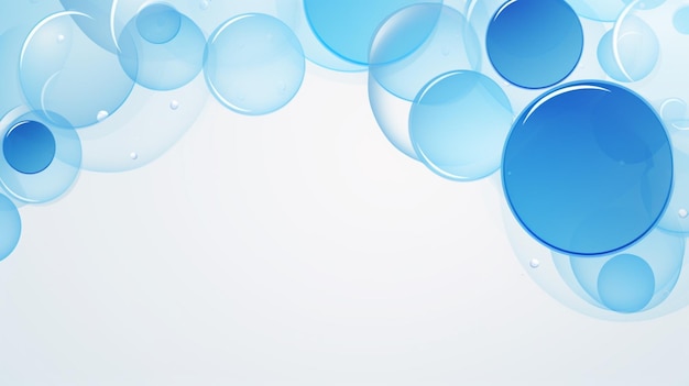 Vettore una fila di bolle blu con gocce d'acqua su di loro