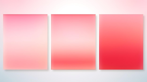 Vector a row of four square paintings with pink and red lines