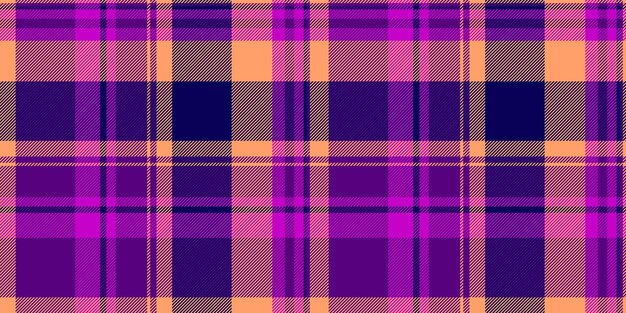 Row pattern background plaid printing seamless check vector inspiration textile fabric texture tartan in purple and orange colors