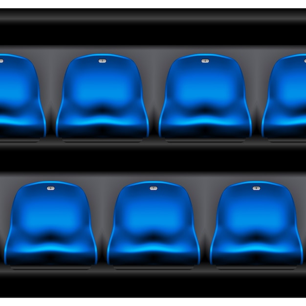 Vector row of plastic stadium seating - sport arena chairs