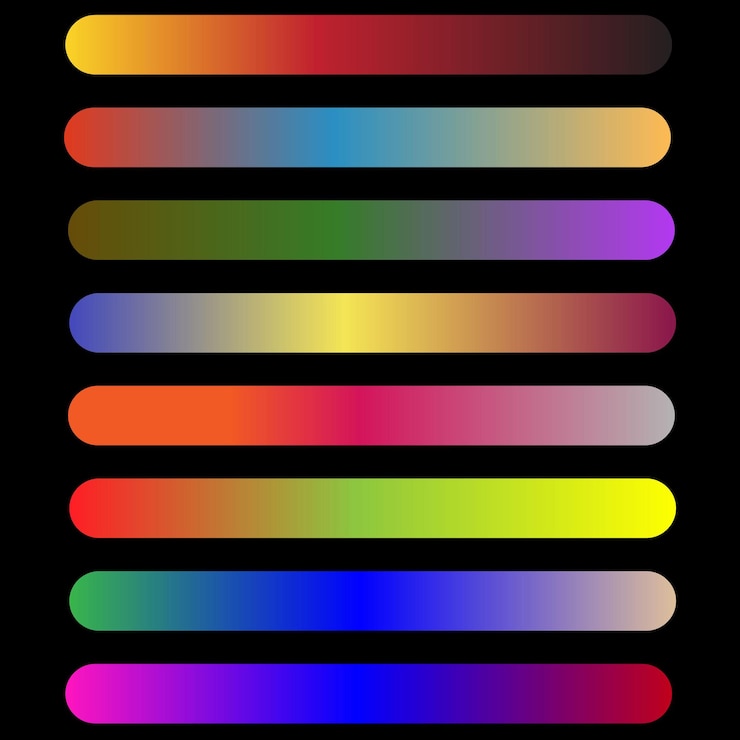 a row of rainbow colored lines with different colors