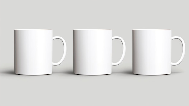 Vector a row of white mugs with one that says  five  on the bottom