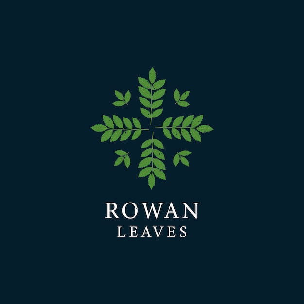 Rowan leaves rounded vintage logo