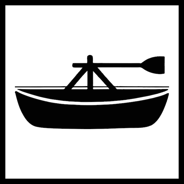 Vector rowboat silhouette image