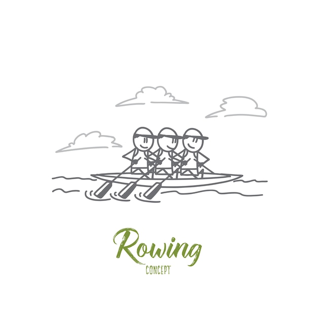 Rowing concept illustration