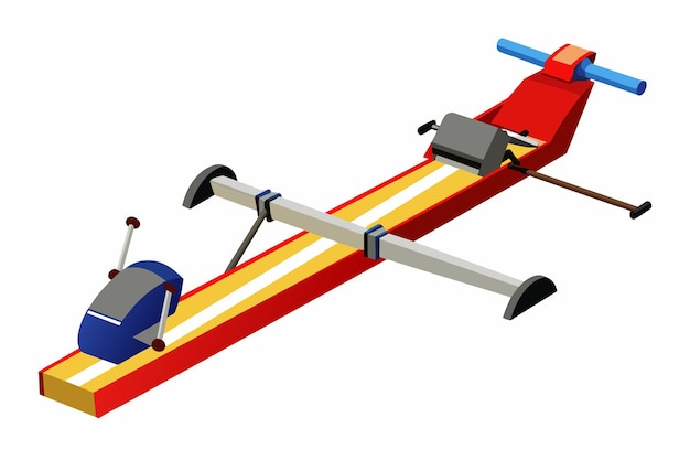 Vector rowing machine on white