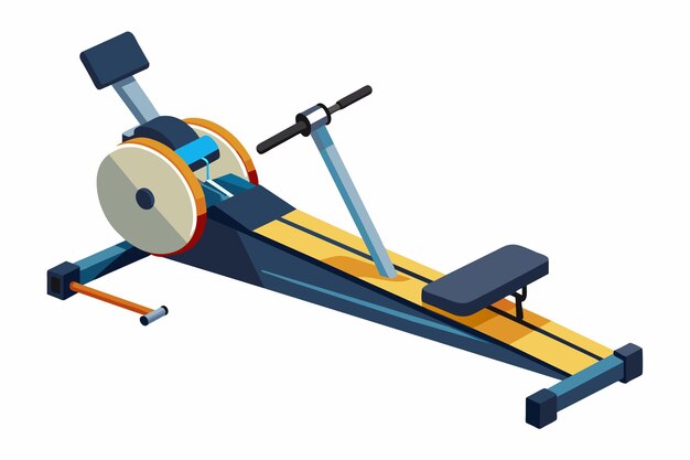 Vector rowing machine on white