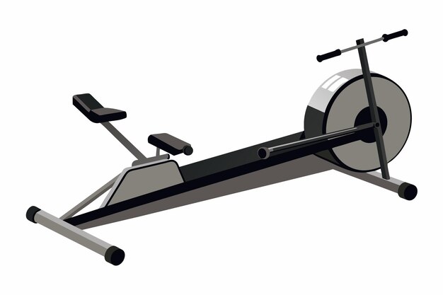 Vector rowing machine on white