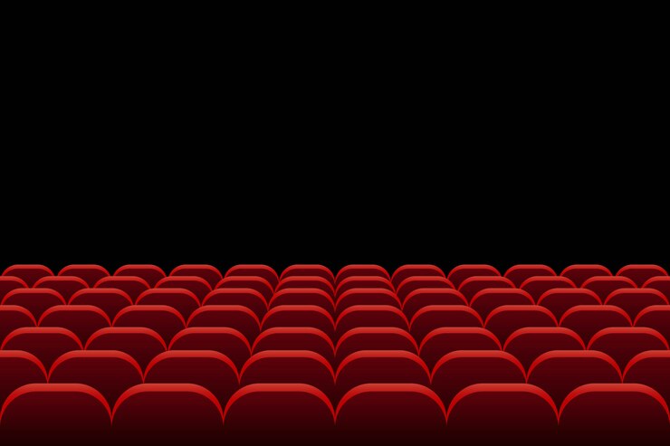 Rows of theatre and cinema seats illustration