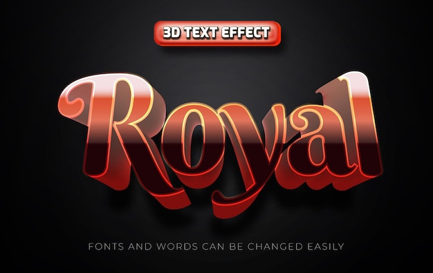 Royal 3D bewerkbare teksteffectstijl