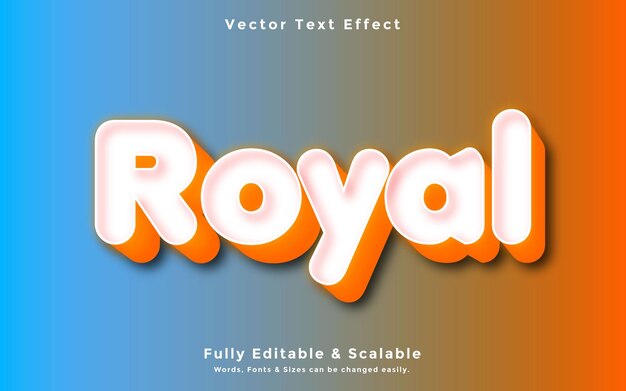 Royal 3d 편집 가능한 텍스트 효과 벡터 파일