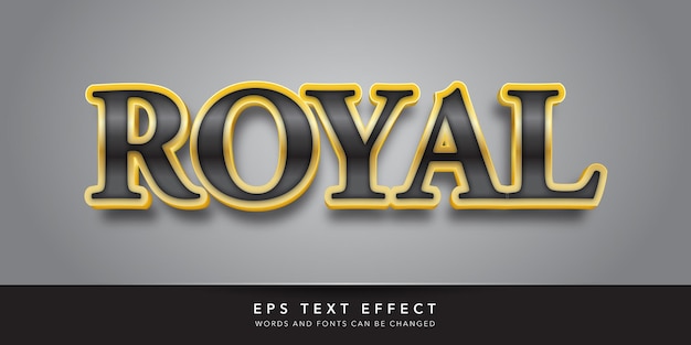 Vector royal 3d editable text effect