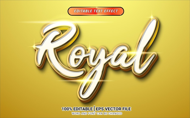 Royal 3d gold text effect template design