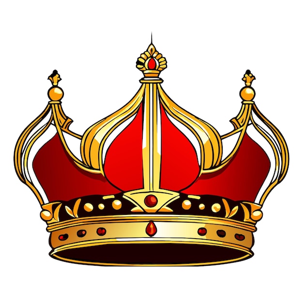 Vector royal baldachin with gold crown doodle