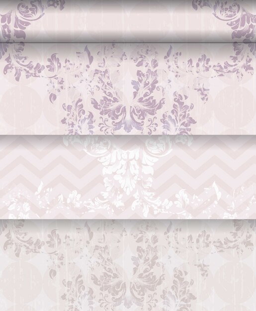 Vector royal baroque pattern set