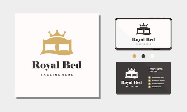 Royal bed luxe premium meubels logo ontwerp inspiratie