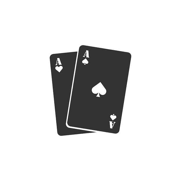 Royal black poker card icon on white background flat vector isolated